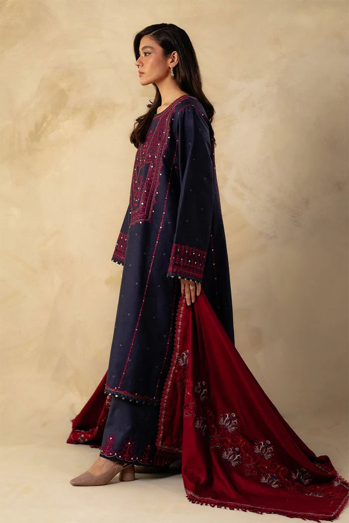 ZARA SHAH JAHAN - 3PC DHANAK EMBROIDERED RA-108W