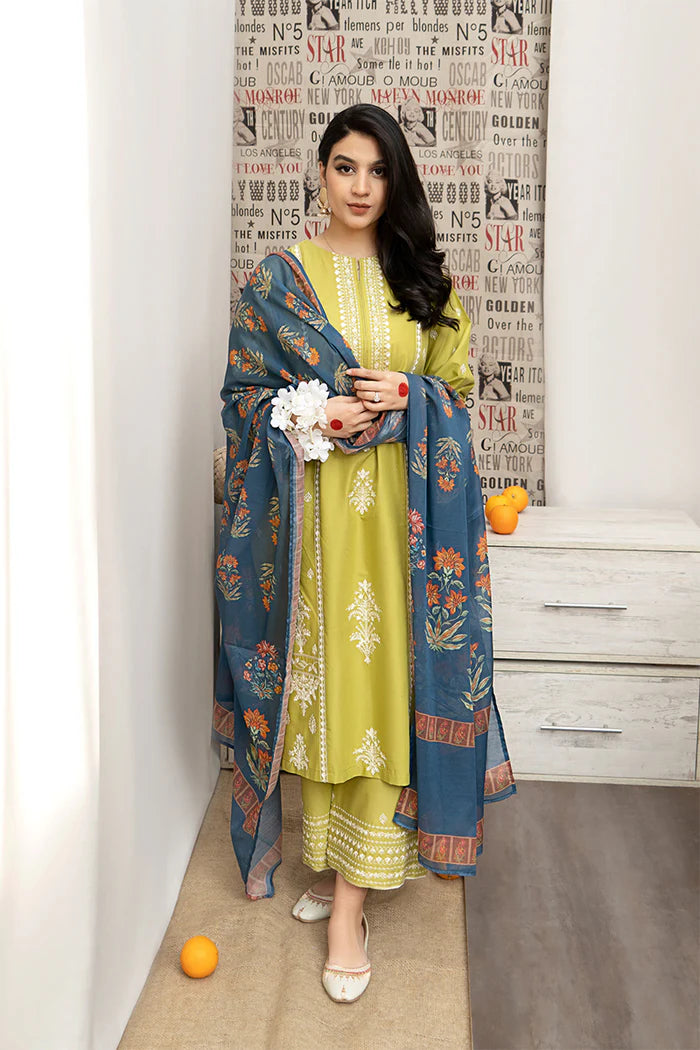 URGE - 3PC DHANAK EMBROIDERED RA-107W