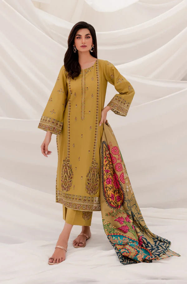 JAZMIN- 3PC DHANAK EMBROIDERED RA-111W