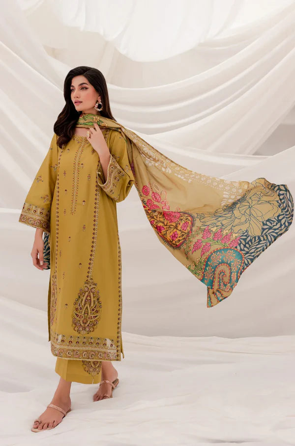 JAZMIN- 3PC DHANAK EMBROIDERED RA-111W