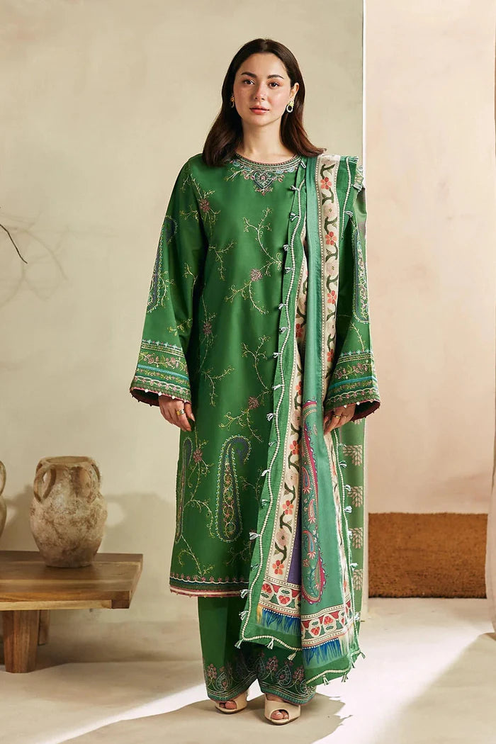 ZARA SHAH JAHAN - 3PC DHANAK EMBROIDERED RA-102W